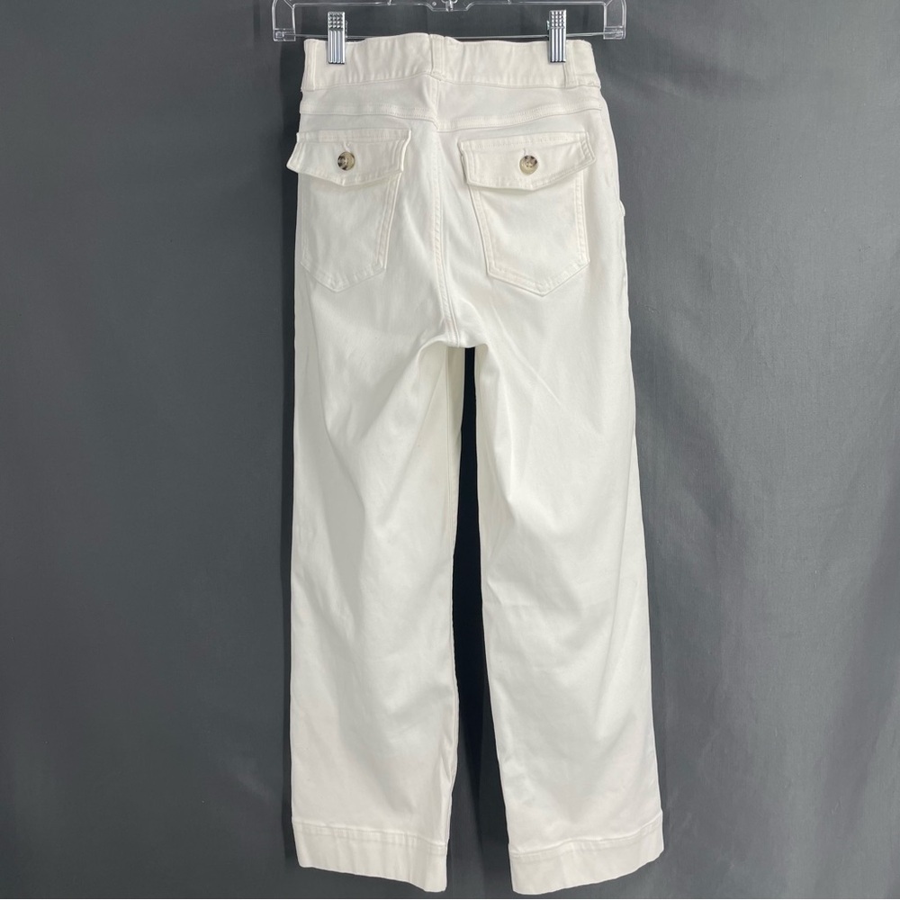 SPANX Stretch Twill Cropped Wide Leg Bright White Comfort Business Casual Pant - Picture 8 of 12
